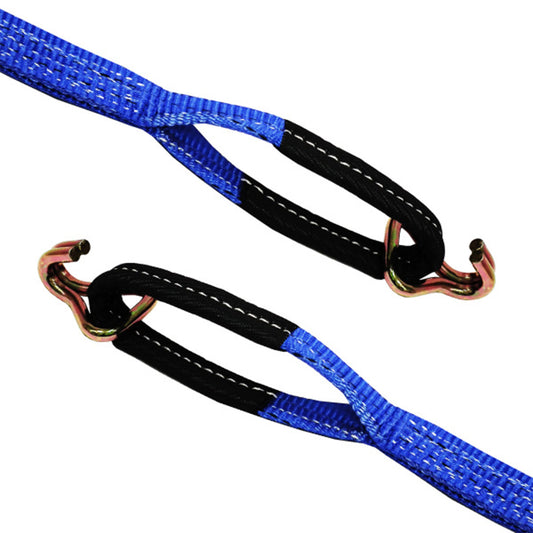 ラッシングベルト青 アイ/Jフック 使用荷重1000kg 幅35mm 各種