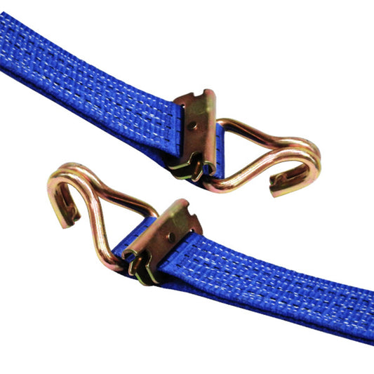 ラッシングベルト青 レール/Jフック 使用荷重1000kg/1500kg 幅50mm 各種