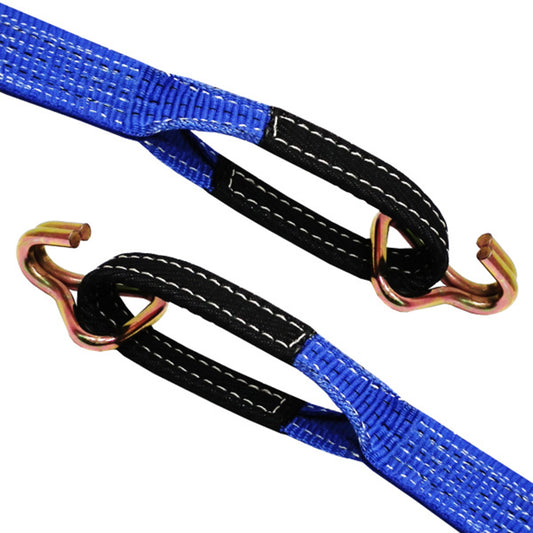 ラッシングベルト青 アイ/Jフック 使用荷重1500kg 幅50mm 各種