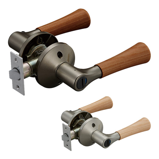 ECLE 兼用取替バリアフリーレバー錠(トイレ錠)木製レバータイプ